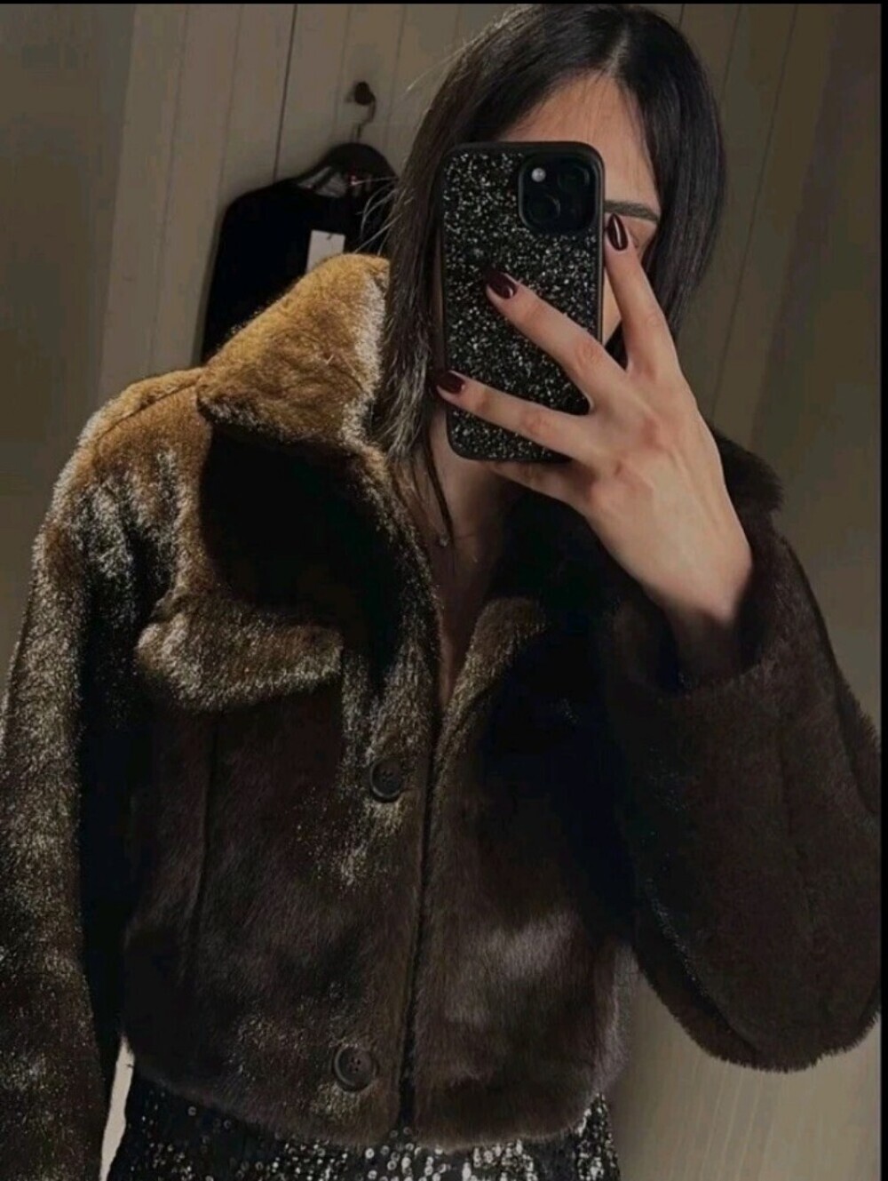 Zara Short Faux Fur Bomber Jacket - Picture 5 of 8